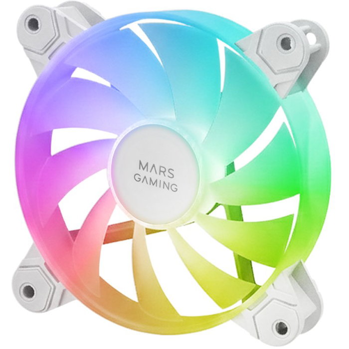 Mars Gaming MF-4A Pack 4 Ventiladores 120mm ARGB Blanco Mars Gaming MF-4A Pack 4 Ventiladores 120mm ARGB Blanco